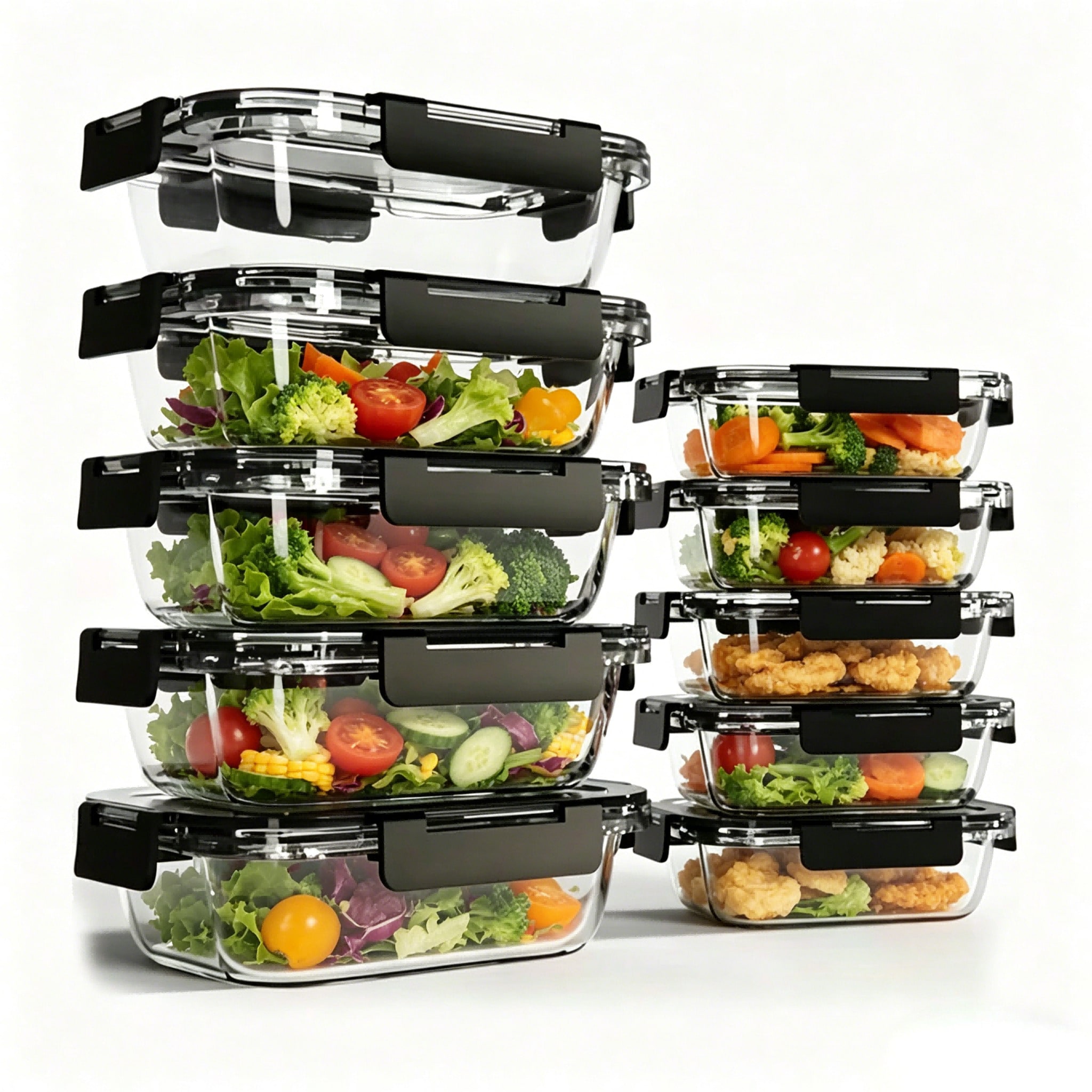 Meal Prep Oven Safe Containers - Набор из 10 стеклянных контейнеров для