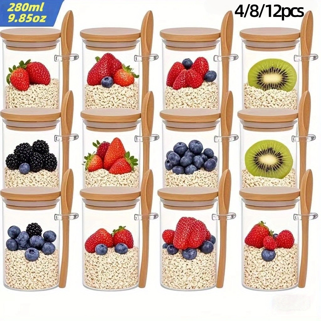 Meal Prep Chia Pudding - Набор из 4/8/12 стаканов для завтрака