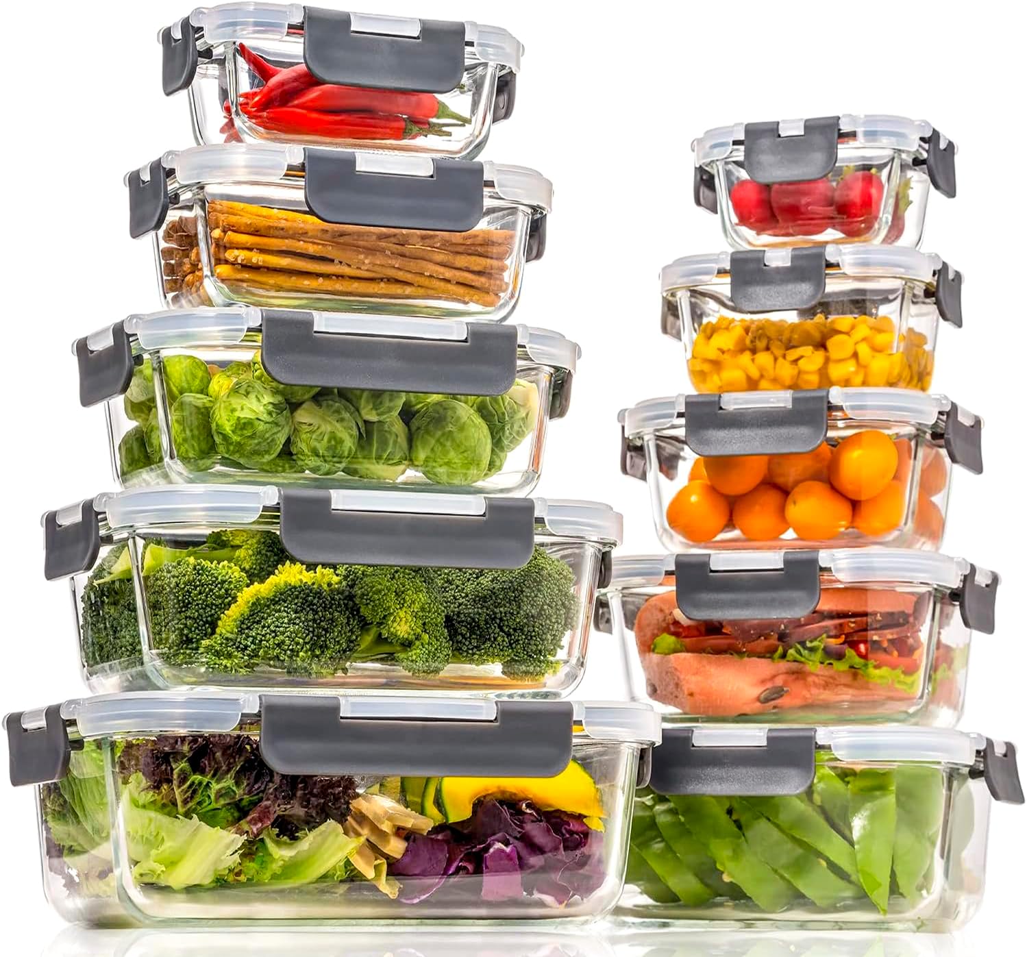 Meal Prep Oven Safe Containers - Стеклянные контейнеры для хранения продуктов с