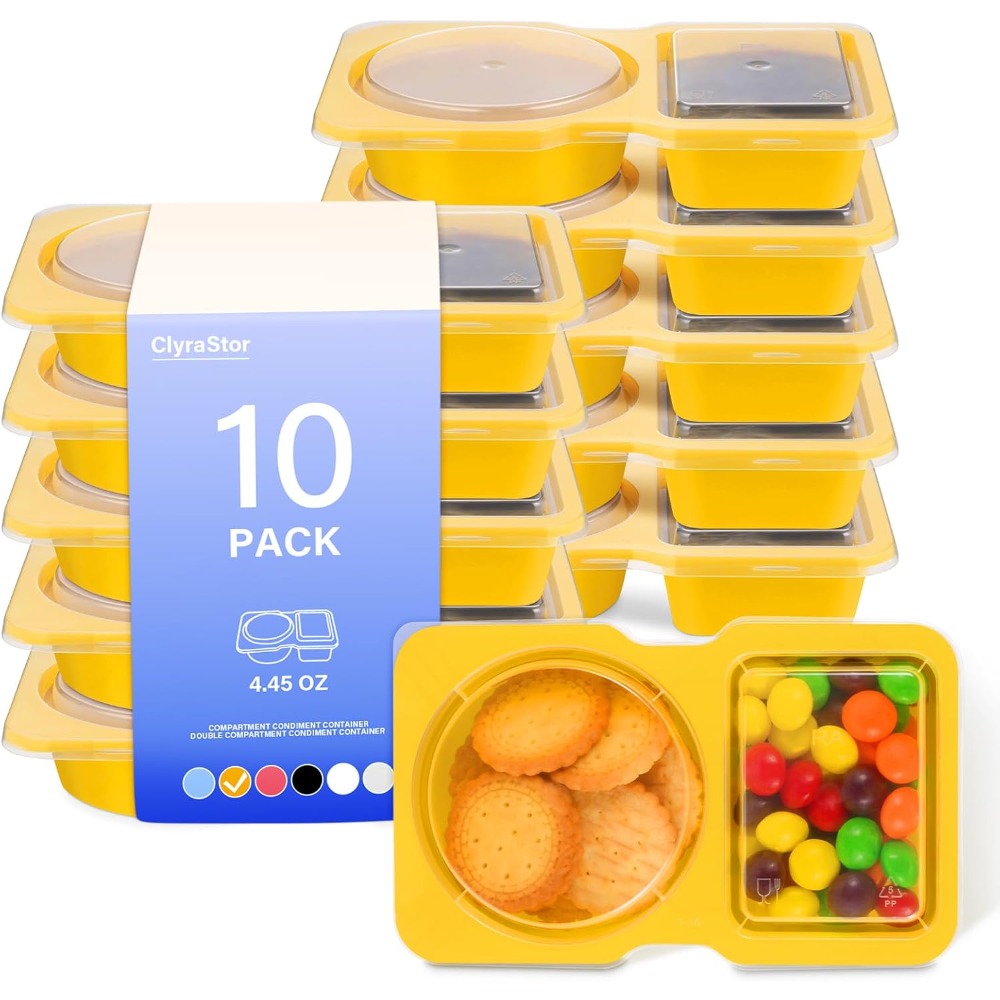Meal Prep Yellow - Одноразовые пластиковые контейнеры для закусок с