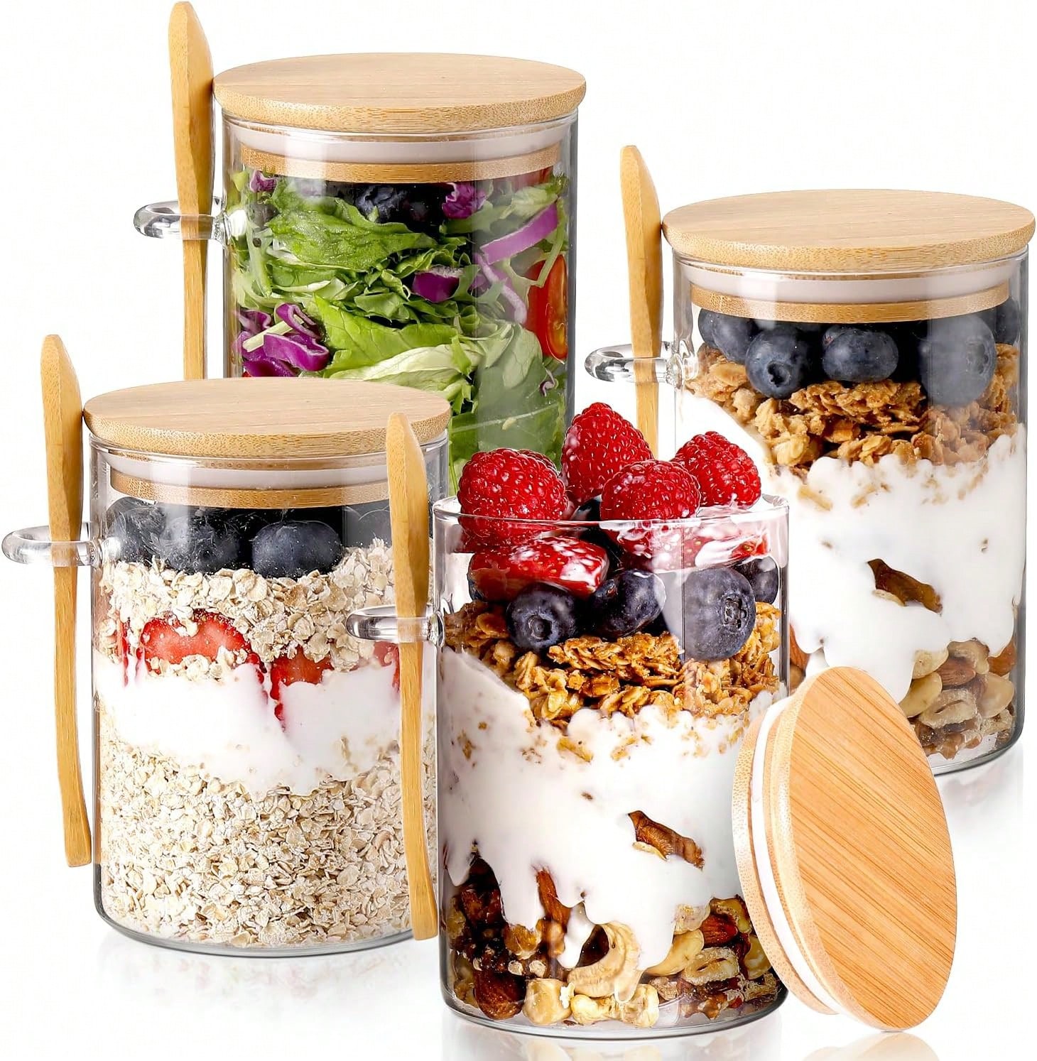 Набор из 4-х стеклянных контей – обзор и цена Meal Prep Yogurt Parfait