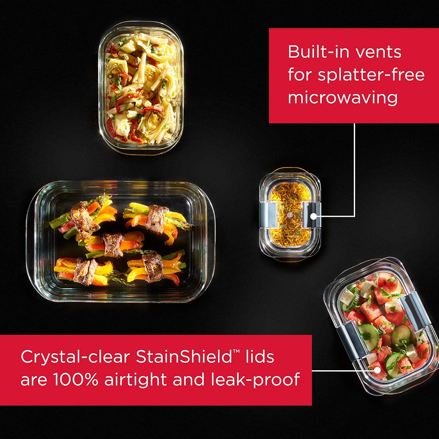 Набор из 4 стеклянных контейне – обзор и цена Meal Prep Oven Safe Containers